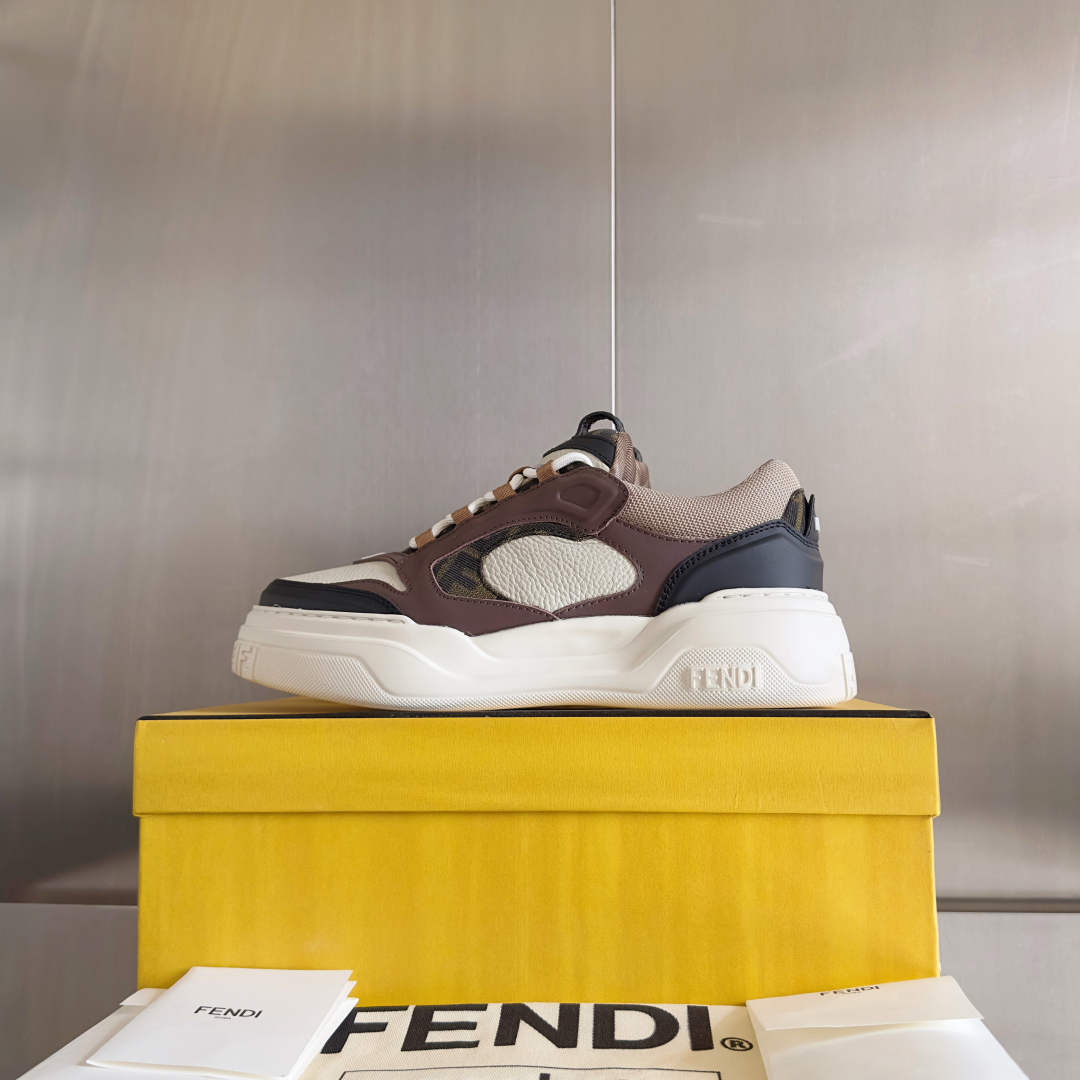 顶级版本：男款Fendi 芬迪 最新 Force系列 FF厚底 休闲 运动鞋 板鞋原版购入开发 做货 这