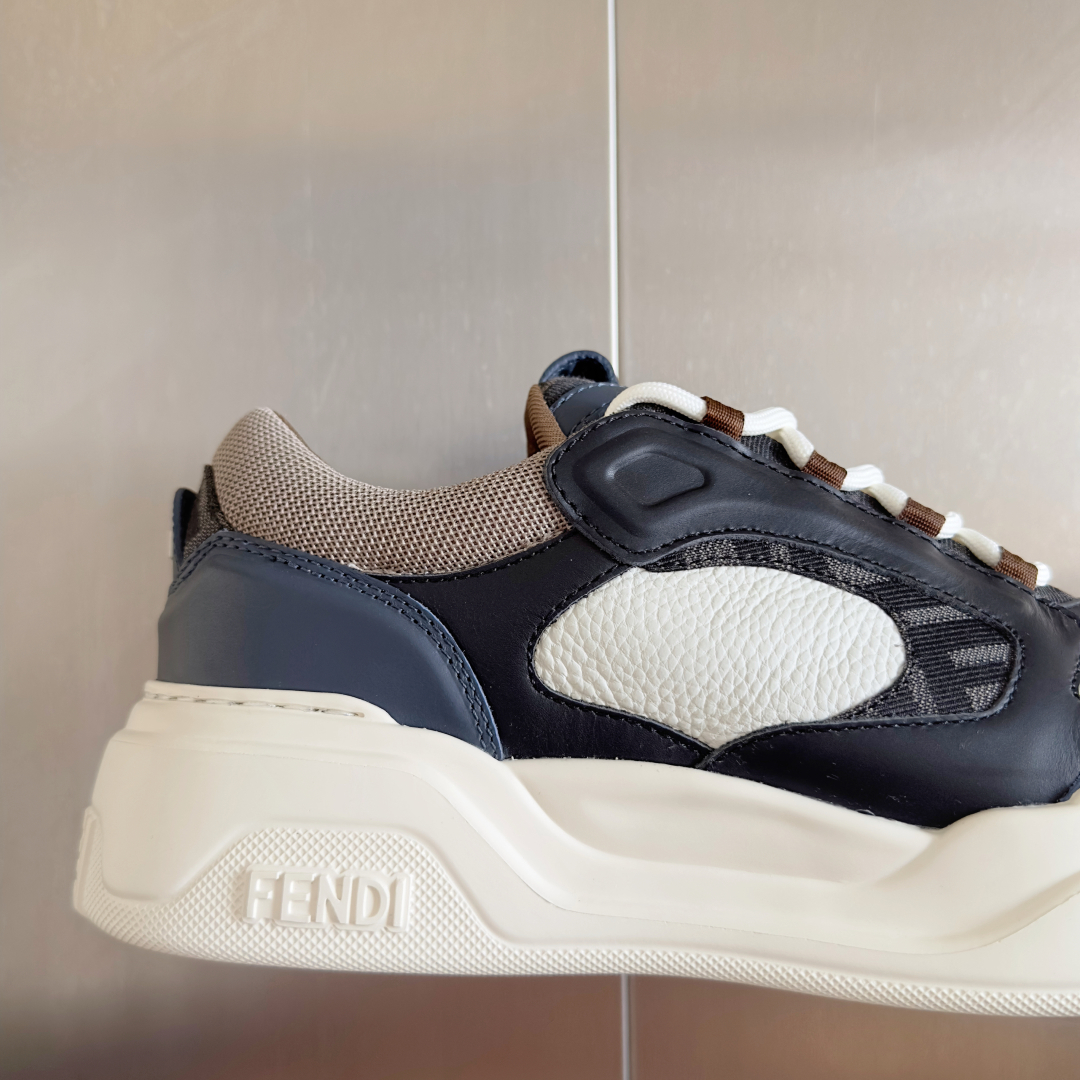 顶级版本：男款Fendi 芬迪 最新 Force系列 FF厚底 休闲 运动鞋 板鞋原版购入开发 做货 这