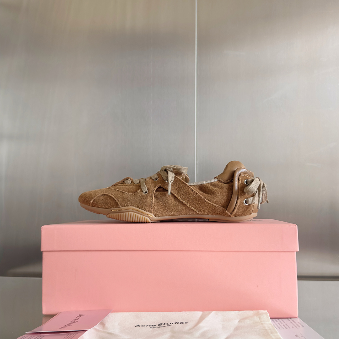 顶级版本:Acne studios 24FW 丹宁牛仔布 芭蕾舞鞋 休闲 运动鞋原版购入开发 做货 绑带
