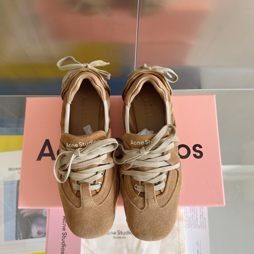顶级版本:Acne studios 24FW 丹宁牛仔布 芭蕾舞鞋 休闲 运动鞋原版购入开发 做货 绑带