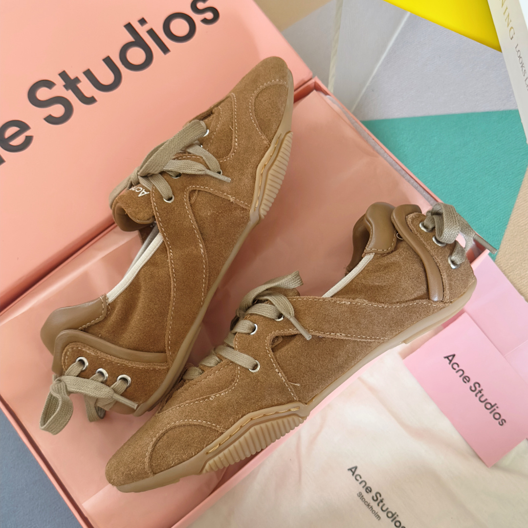 顶级版本:Acne studios 24FW 丹宁牛仔布 芭蕾舞鞋 休闲 运动鞋原版购入开发 做货 绑带