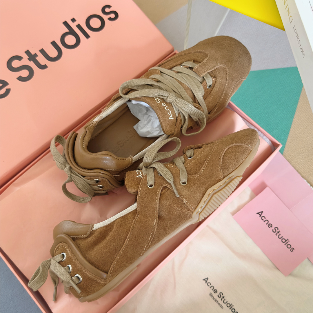 顶级版本:Acne studios 24FW 丹宁牛仔布 芭蕾舞鞋 休闲 运动鞋原版购入开发 做货 绑带
