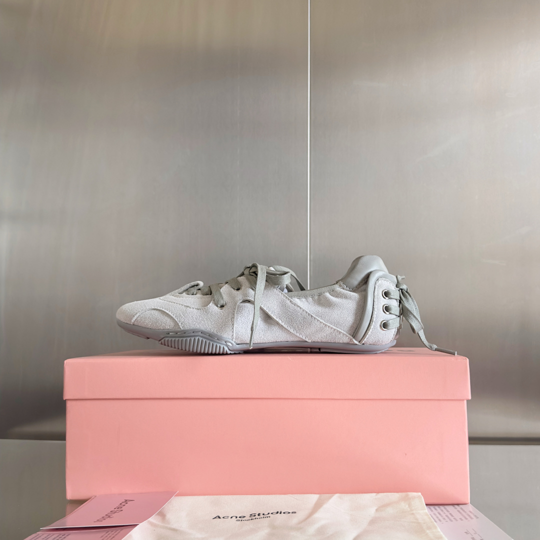 顶级版本:Acne studios 24FW 丹宁牛仔布 芭蕾舞鞋 休闲 运动鞋原版购入开发 做货 绑带