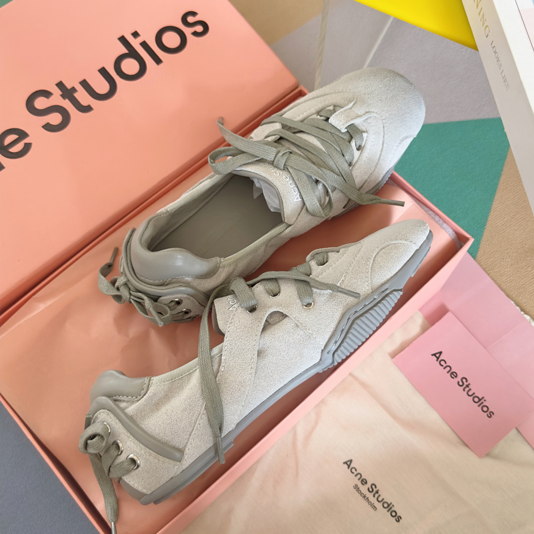 顶级版本:Acne studios 24FW 丹宁牛仔布 芭蕾舞鞋 休闲 运动鞋原版购入开发 做货 绑带