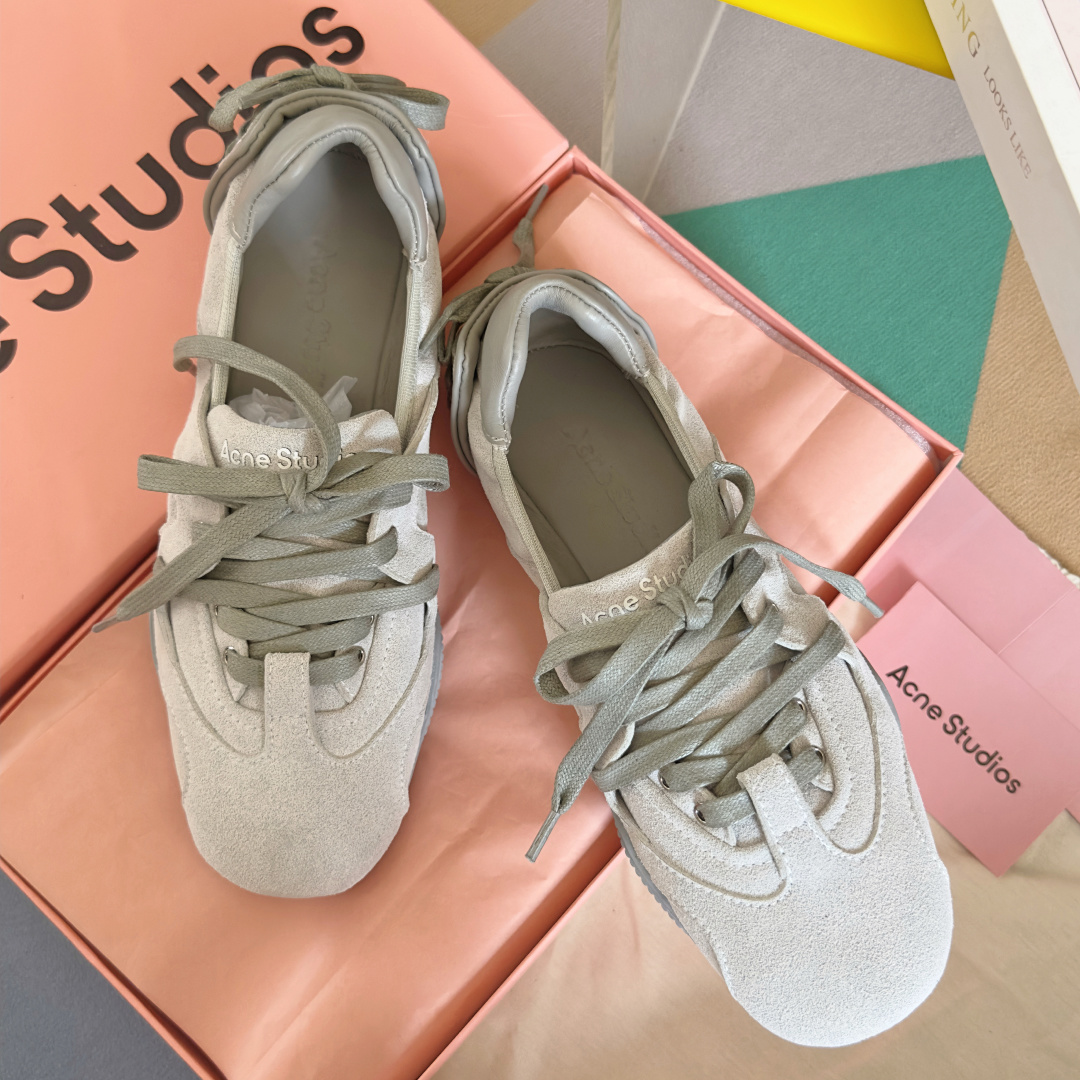 顶级版本:Acne studios 24FW 丹宁牛仔布 芭蕾舞鞋 休闲 运动鞋原版购入开发 做货 绑带