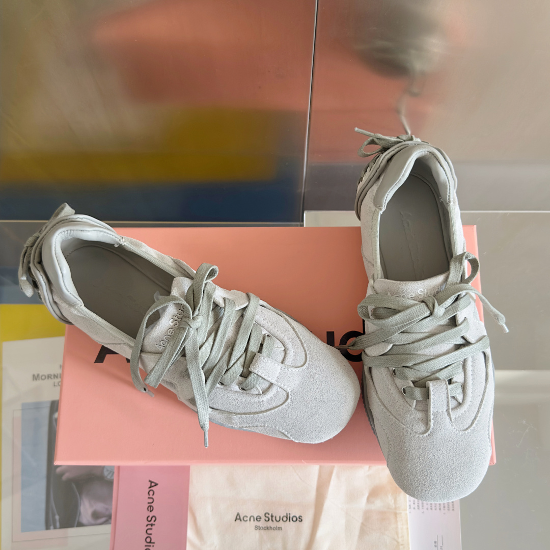 顶级版本:Acne studios 24FW 丹宁牛仔布 芭蕾舞鞋 休闲 运动鞋原版购入开发 做货 绑带