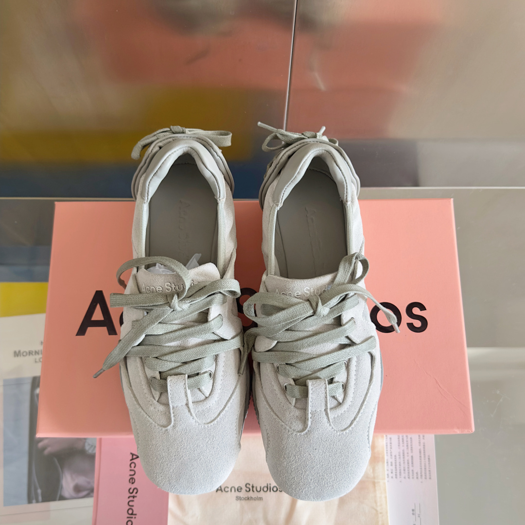 顶级版本:Acne studios 24FW 丹宁牛仔布 芭蕾舞鞋 休闲 运动鞋原版购入开发 做货 绑带