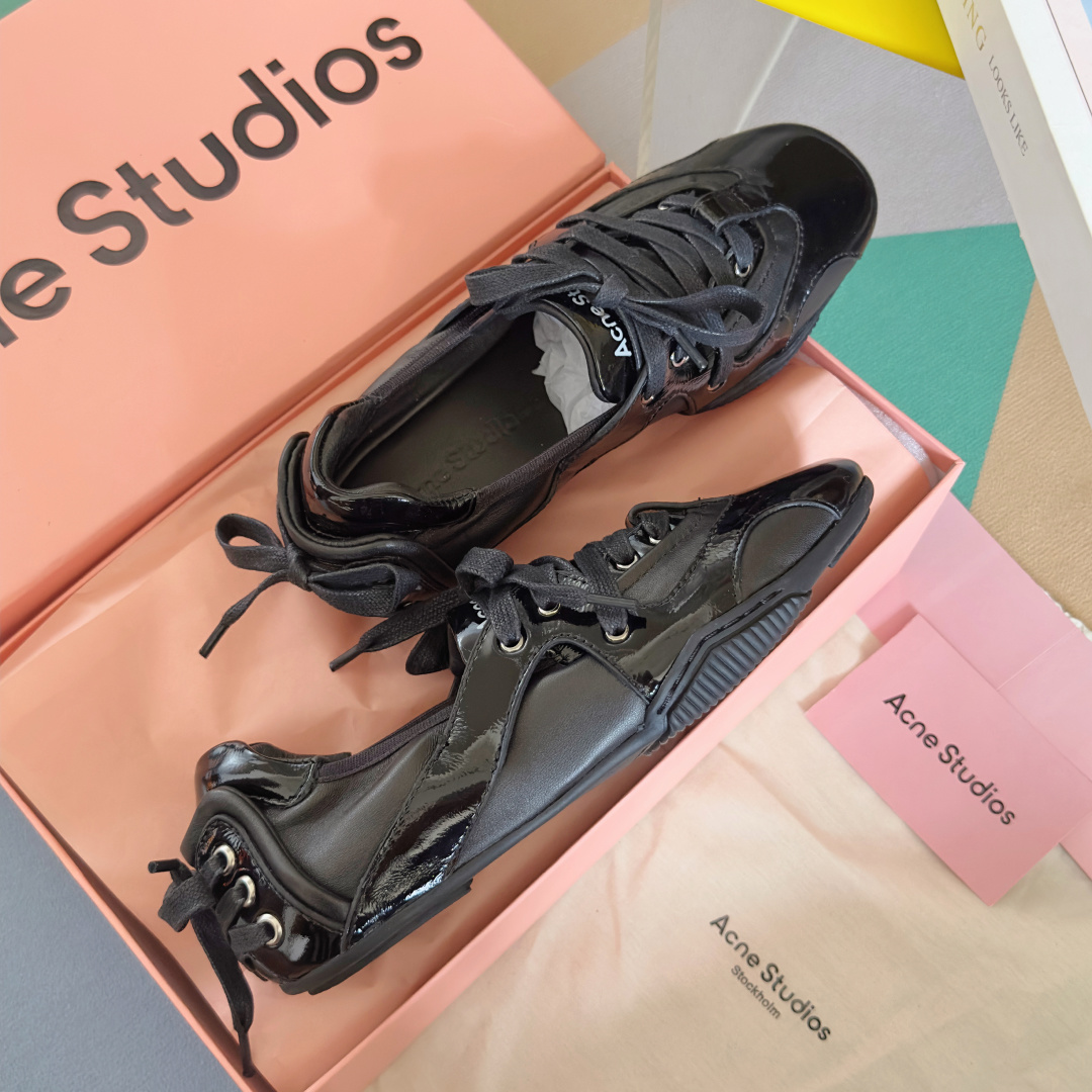 顶级版本:Acne studios 24FW 丹宁牛仔布 芭蕾舞鞋 休闲 运动鞋原版购入开发 做货 绑带