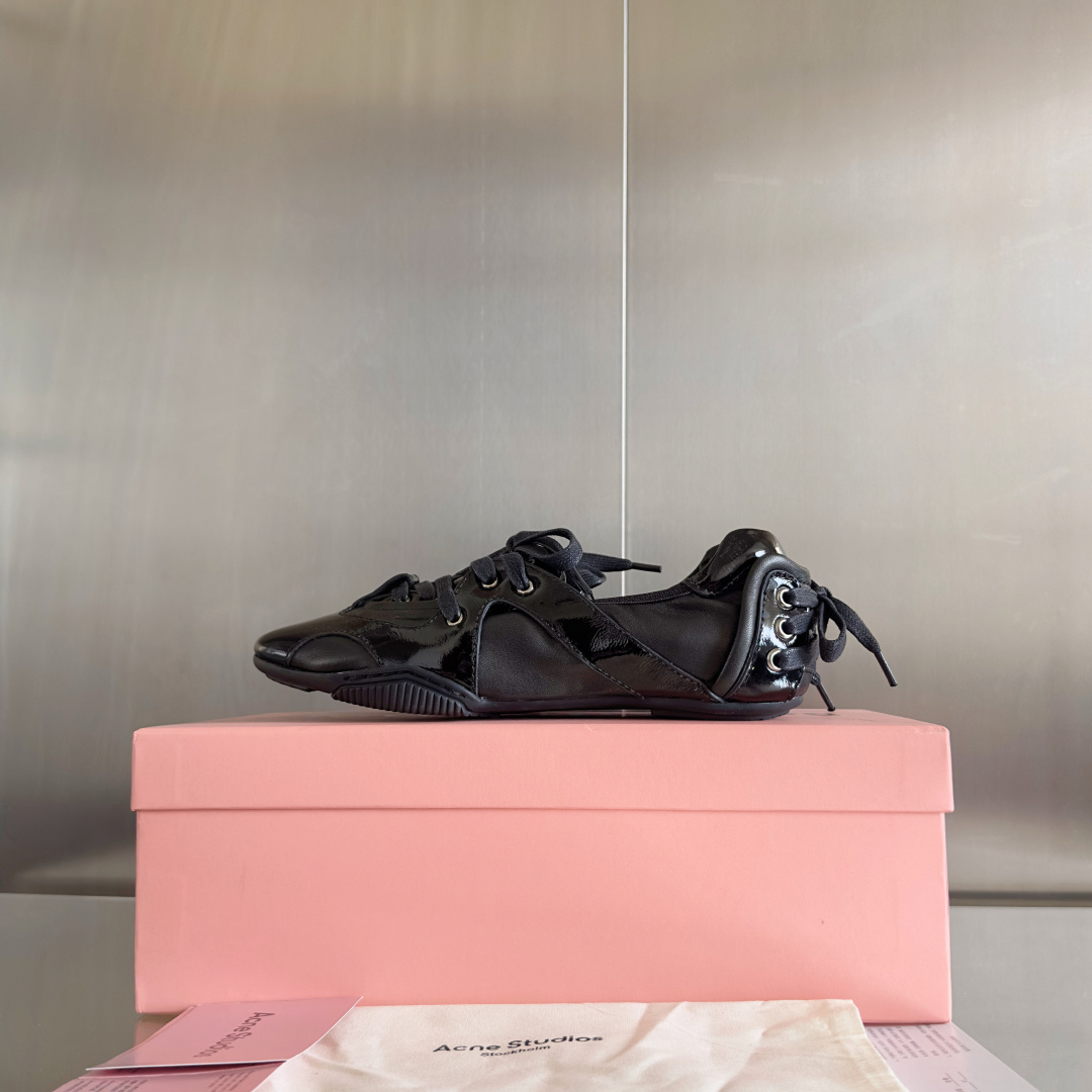 顶级版本:Acne studios 24FW 丹宁牛仔布 芭蕾舞鞋 休闲 运动鞋原版购入开发 做货 绑带