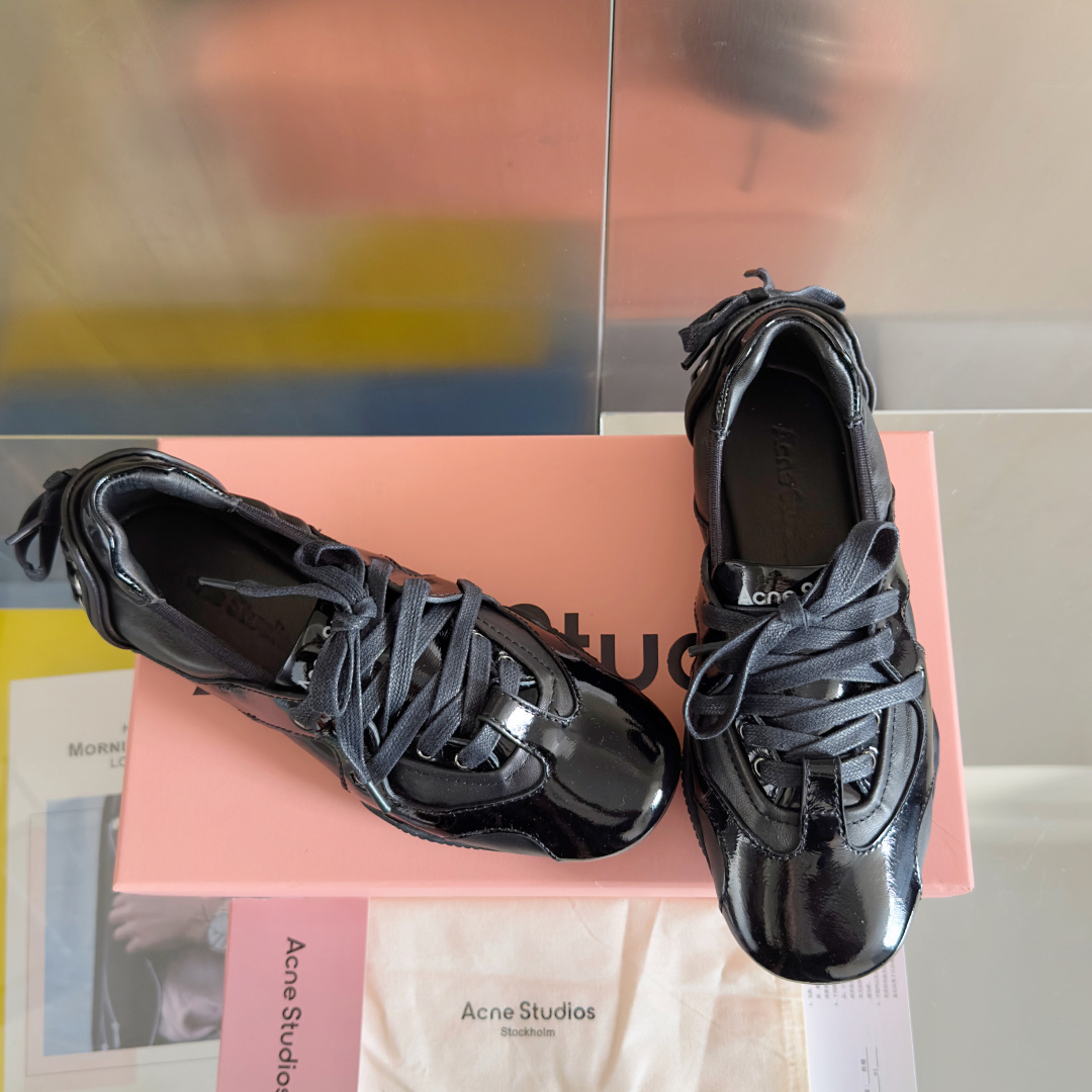 顶级版本:Acne studios 24FW 丹宁牛仔布 芭蕾舞鞋 休闲 运动鞋原版购入开发 做货 绑带