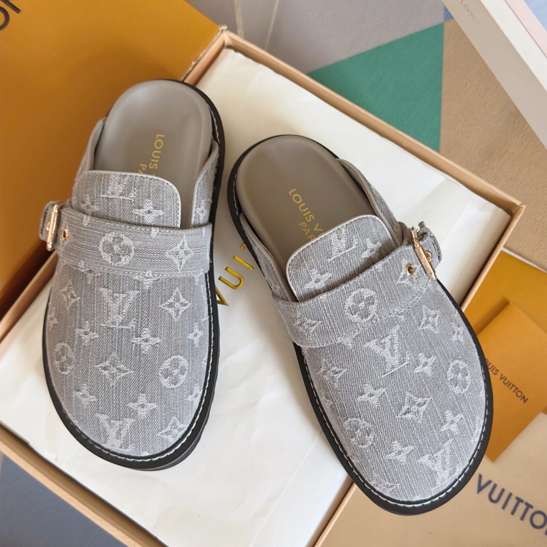 Louis Vuitton LV路易威登 L家 驴牌 Cosy Comfort系列 老花 包头拖鞋 凉拖鞋