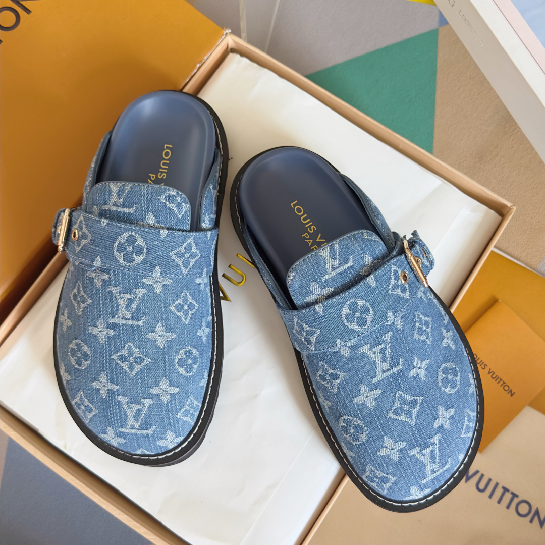 Louis Vuitton LV路易威登 L家 驴牌 Cosy Comfort系列 老花 包头拖鞋 凉拖鞋