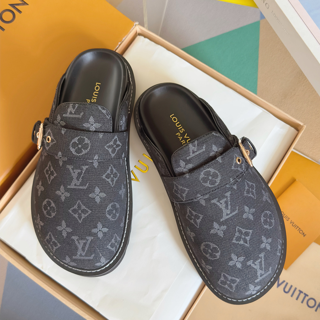 Louis Vuitton LV路易威登 L家 驴牌 Cosy Comfort系列 老花 包头拖鞋 凉拖鞋