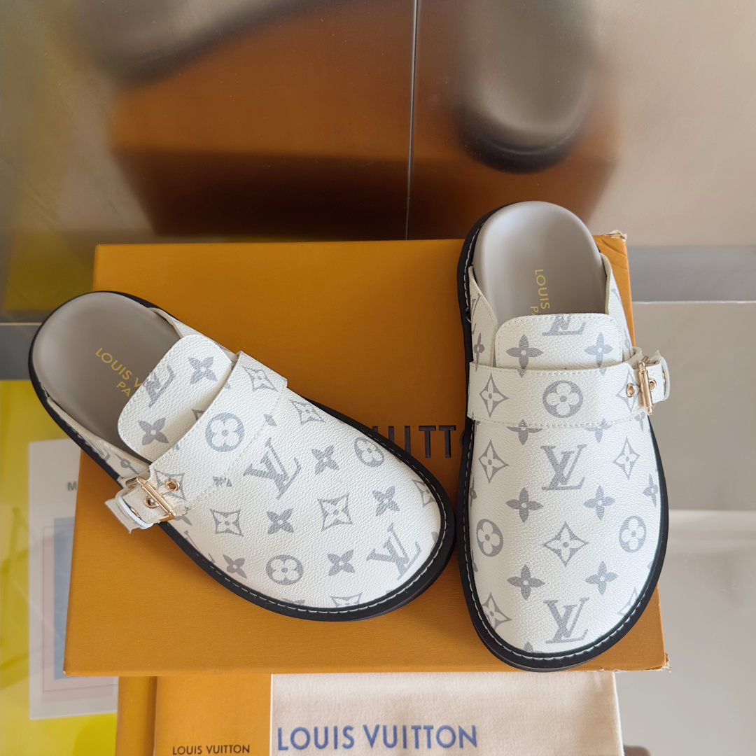 Louis Vuitton LV路易威登 L家 驴牌 Cosy Comfort系列 老花 包头拖鞋 凉拖鞋