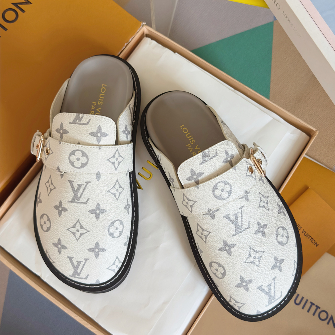 Louis Vuitton LV路易威登 L家 驴牌 Cosy Comfort系列 老花 包头拖鞋 凉拖鞋