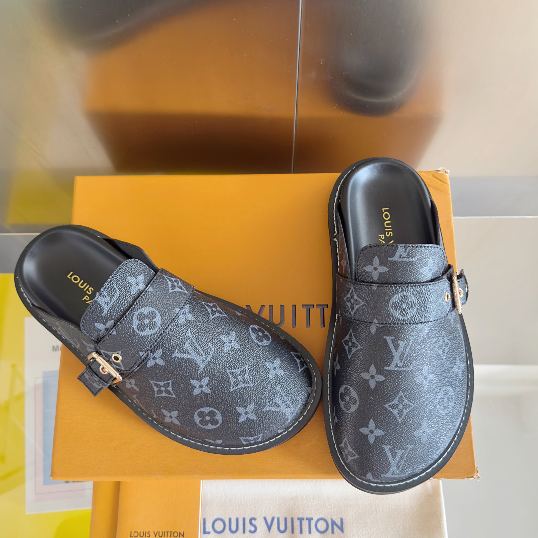 Louis Vuitton LV路易威登 L家 驴牌 Cosy Comfort系列 老花 包头拖鞋 凉拖鞋