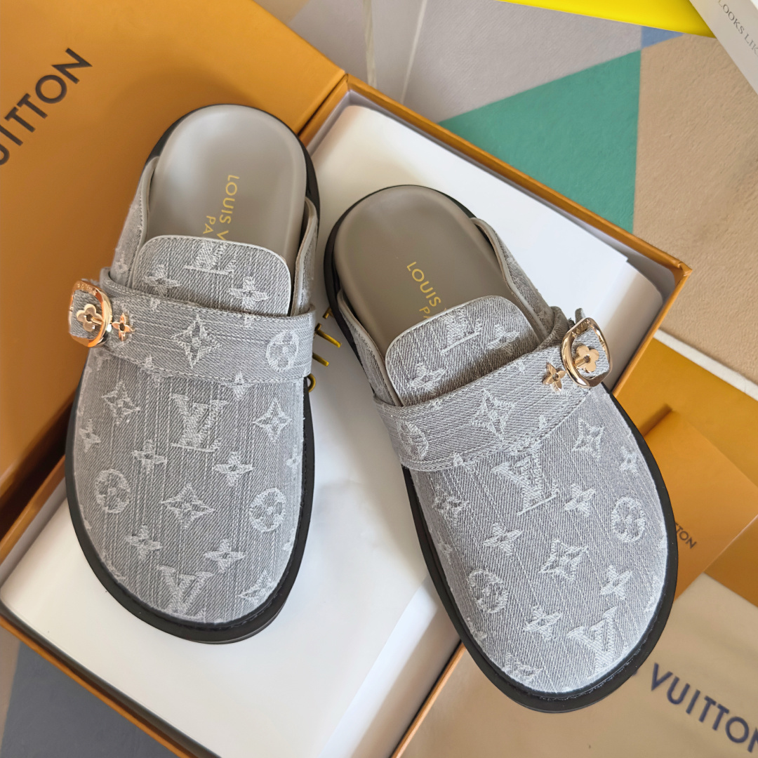 Louis Vuitton LV路易威登 L家 驴牌 Cosy Comfort系列 老花 包头拖鞋 凉拖鞋