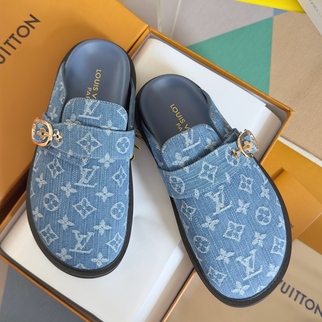Louis Vuitton LV路易威登 L家 驴牌 Cosy Comfort系列 老花 包头拖鞋 凉拖鞋
