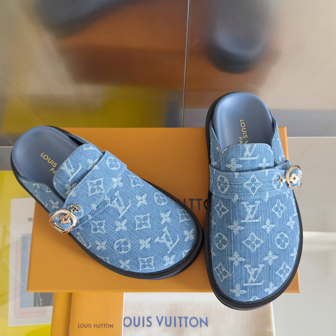 Louis Vuitton LV路易威登 L家 驴牌 Cosy Comfort系列 老花 包头拖鞋 凉拖鞋