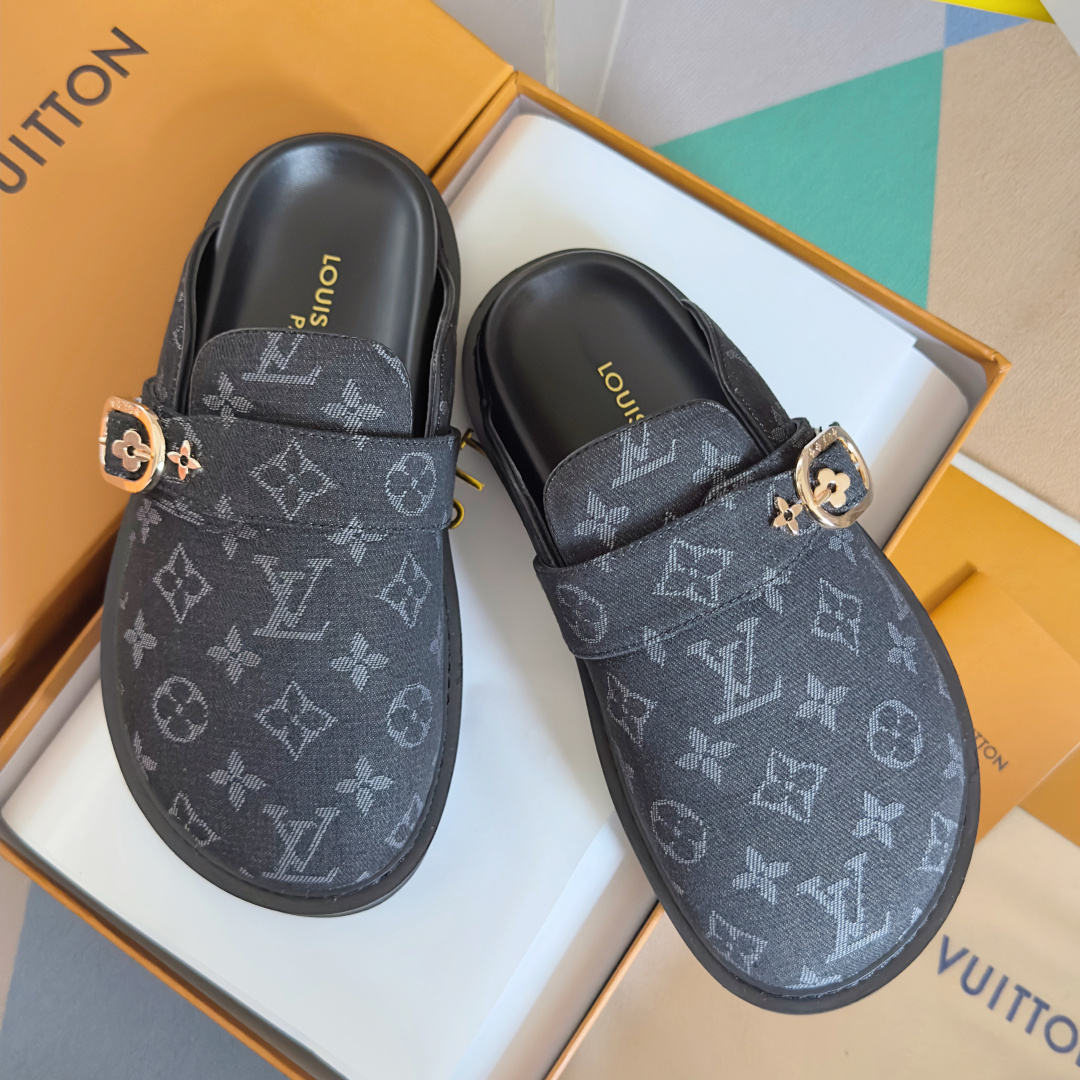 Louis Vuitton LV路易威登 L家 驴牌 Cosy Comfort系列 老花 包头拖鞋 凉拖鞋