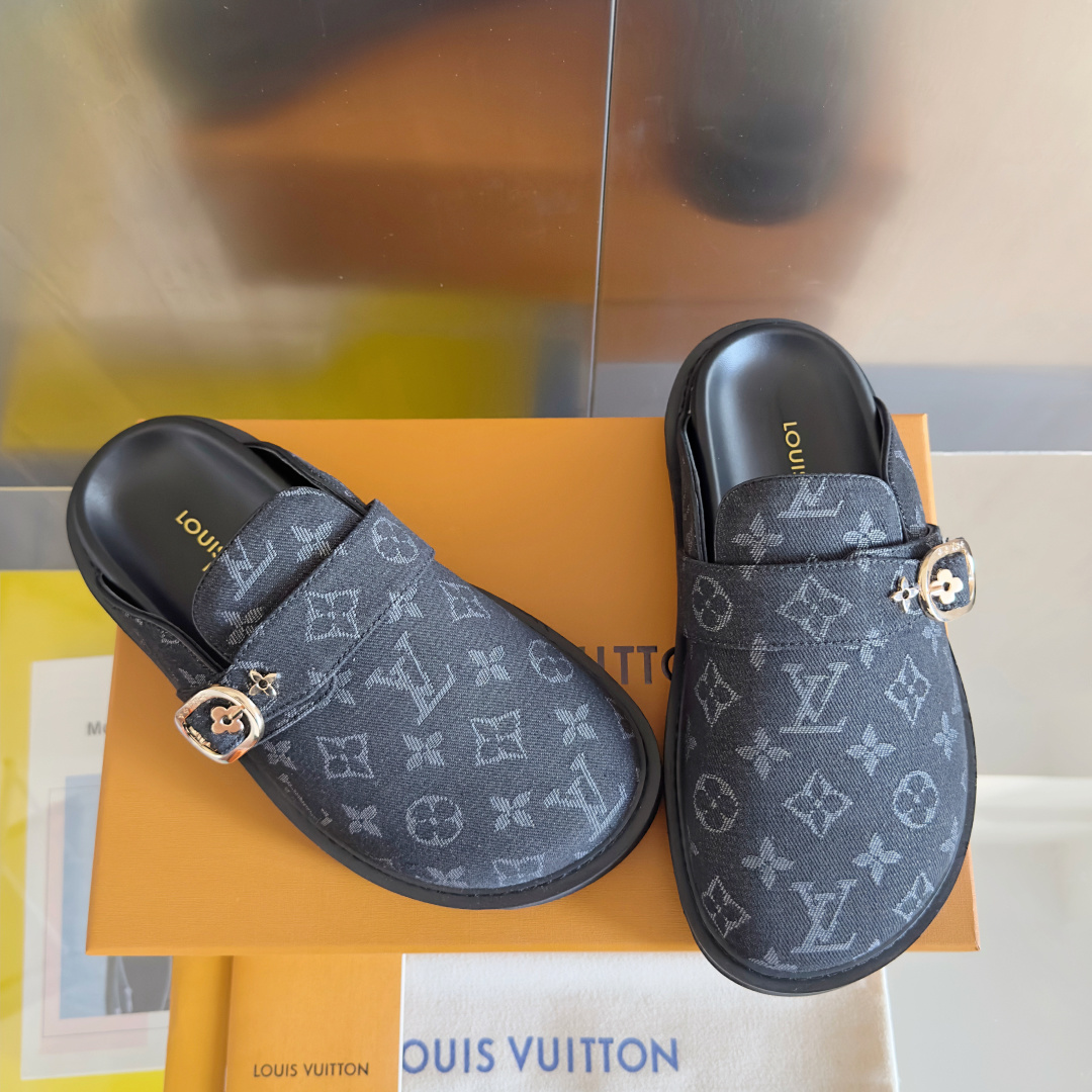 Louis Vuitton LV路易威登 L家 驴牌 Cosy Comfort系列 老花 包头拖鞋 凉拖鞋