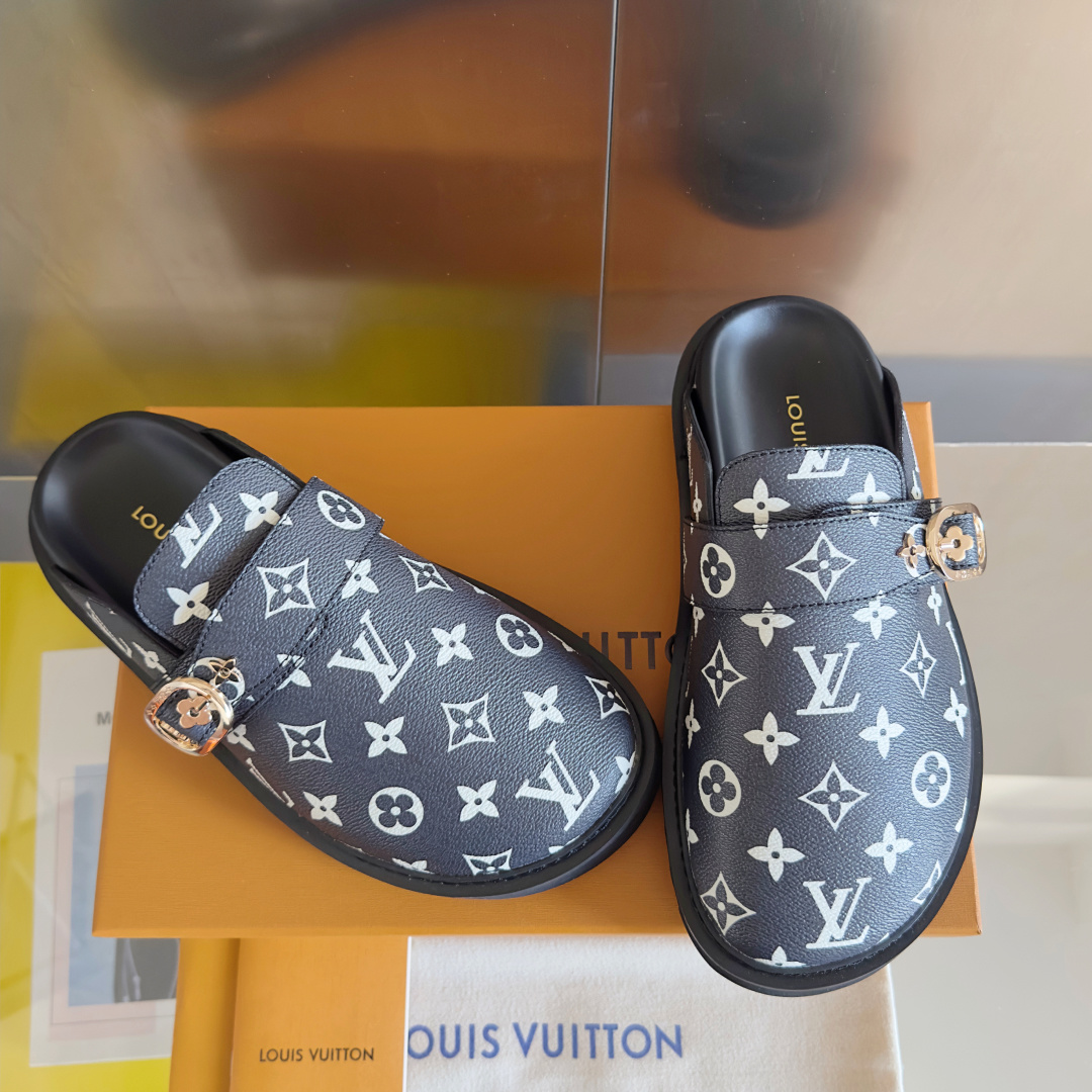 Louis Vuitton LV路易威登 L家 驴牌 Cosy Comfort系列 老花 包头拖鞋 凉拖鞋