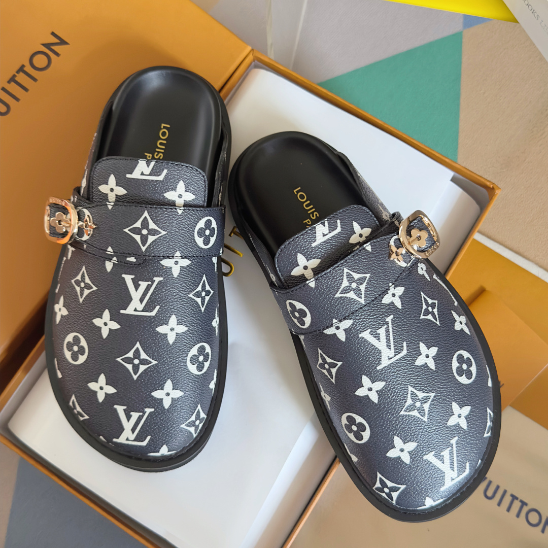 Louis Vuitton LV路易威登 L家 驴牌 Cosy Comfort系列 老花 包头拖鞋 凉拖鞋