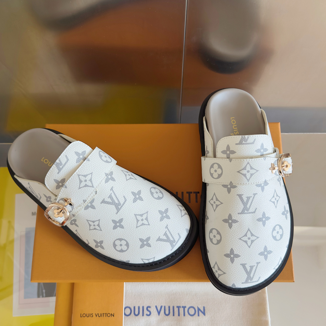 Louis Vuitton LV路易威登 L家 驴牌 Cosy Comfort系列 老花 包头拖鞋 凉拖鞋
