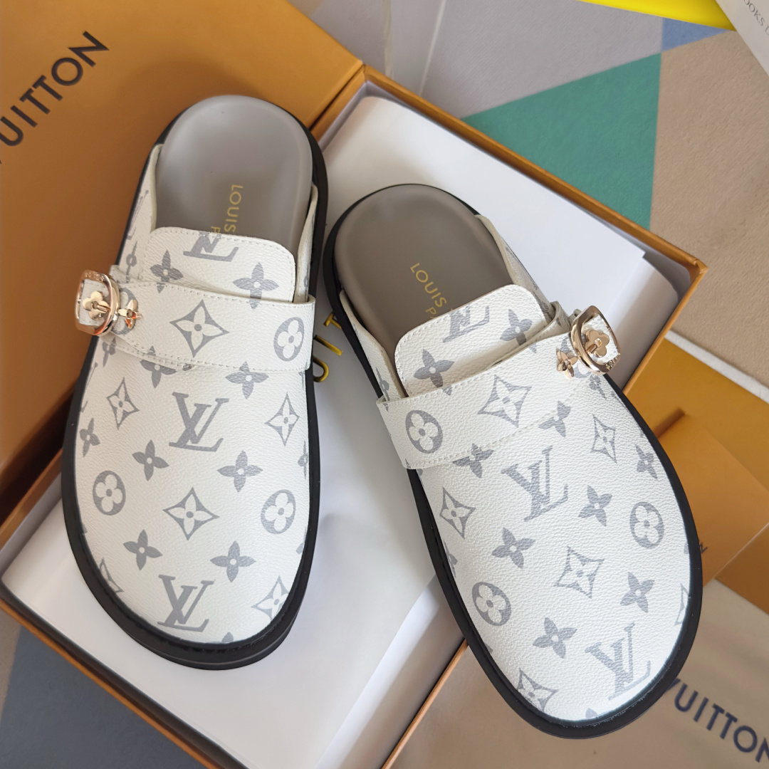Louis Vuitton LV路易威登 L家 驴牌 Cosy Comfort系列 老花 包头拖鞋 凉拖鞋