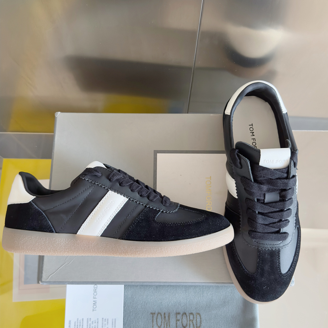 Tom Ford Black Low-Top Sneakers