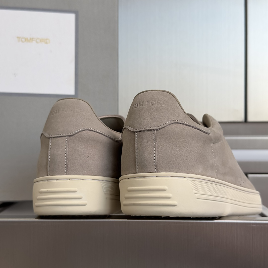 Beige Perforated Low-Top Sneakers