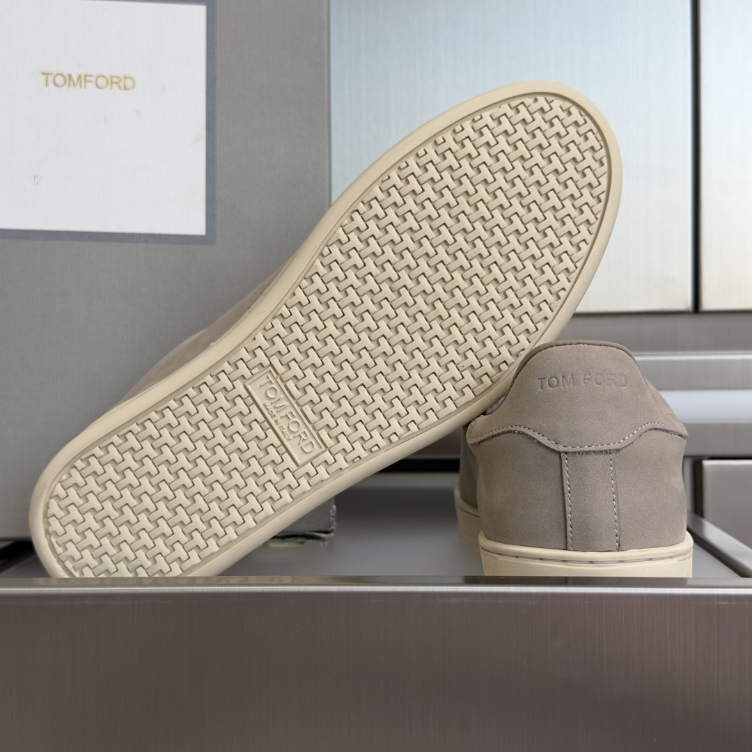 Beige Perforated Low-Top Sneakers
