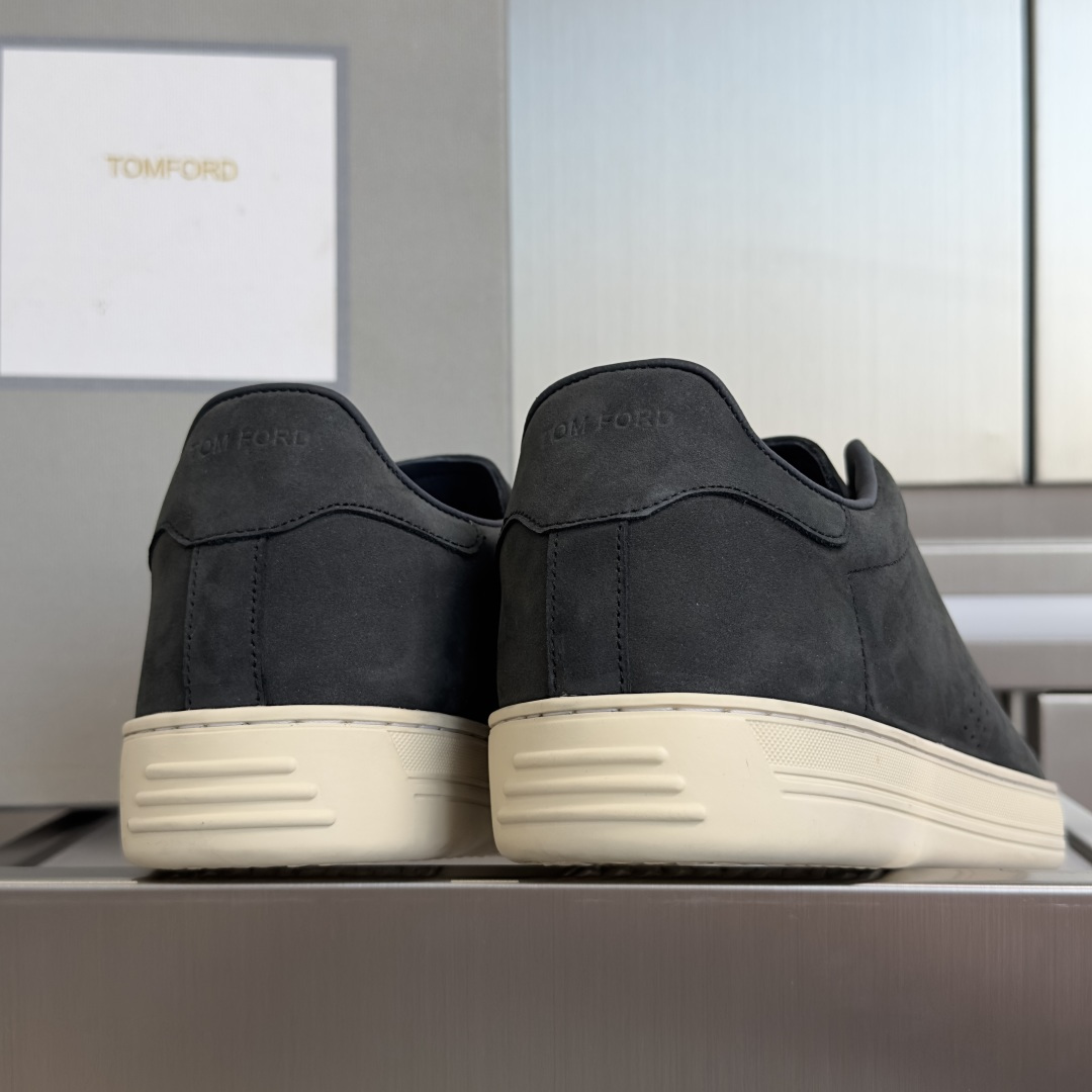 Dark Grey Perforated Low-Top Sneakers