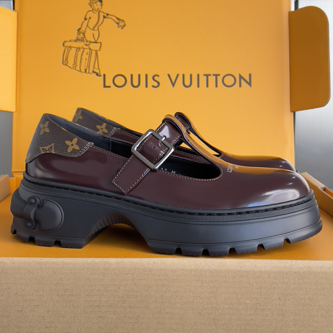 Louis Vuitton LV路易威登L家 驴牌 Squad系列 厚底 玛丽珍 乐福鞋 小皮鞋