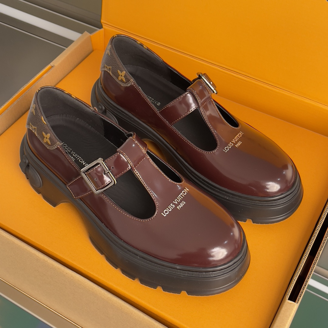 Louis Vuitton LV路易威登L家 驴牌 Squad系列 厚底 玛丽珍 乐福鞋 小皮鞋