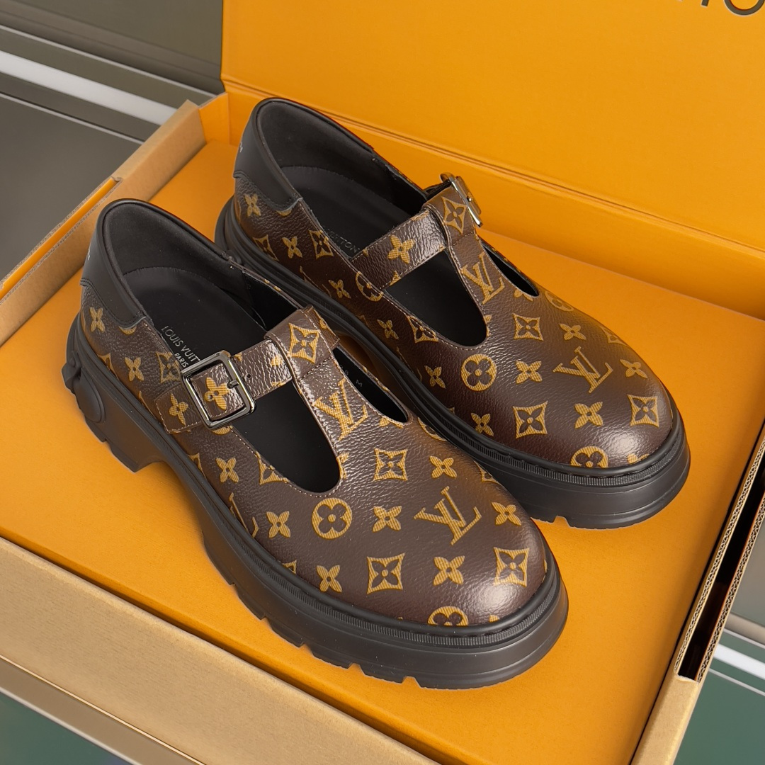 Louis Vuitton LV路易威登L家 驴牌 Squad系列 厚底 玛丽珍 乐福鞋 小皮鞋