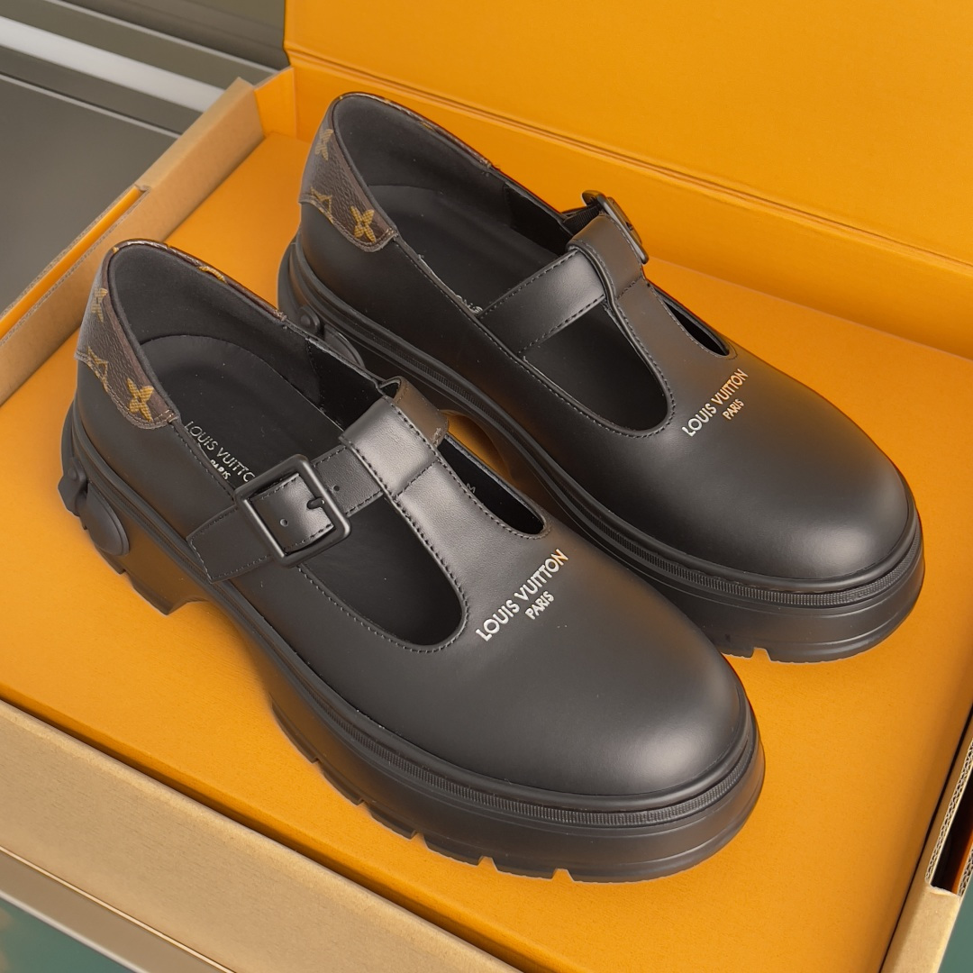 Louis Vuitton LV路易威登L家 驴牌 Squad系列 厚底 玛丽珍 乐福鞋 小皮鞋