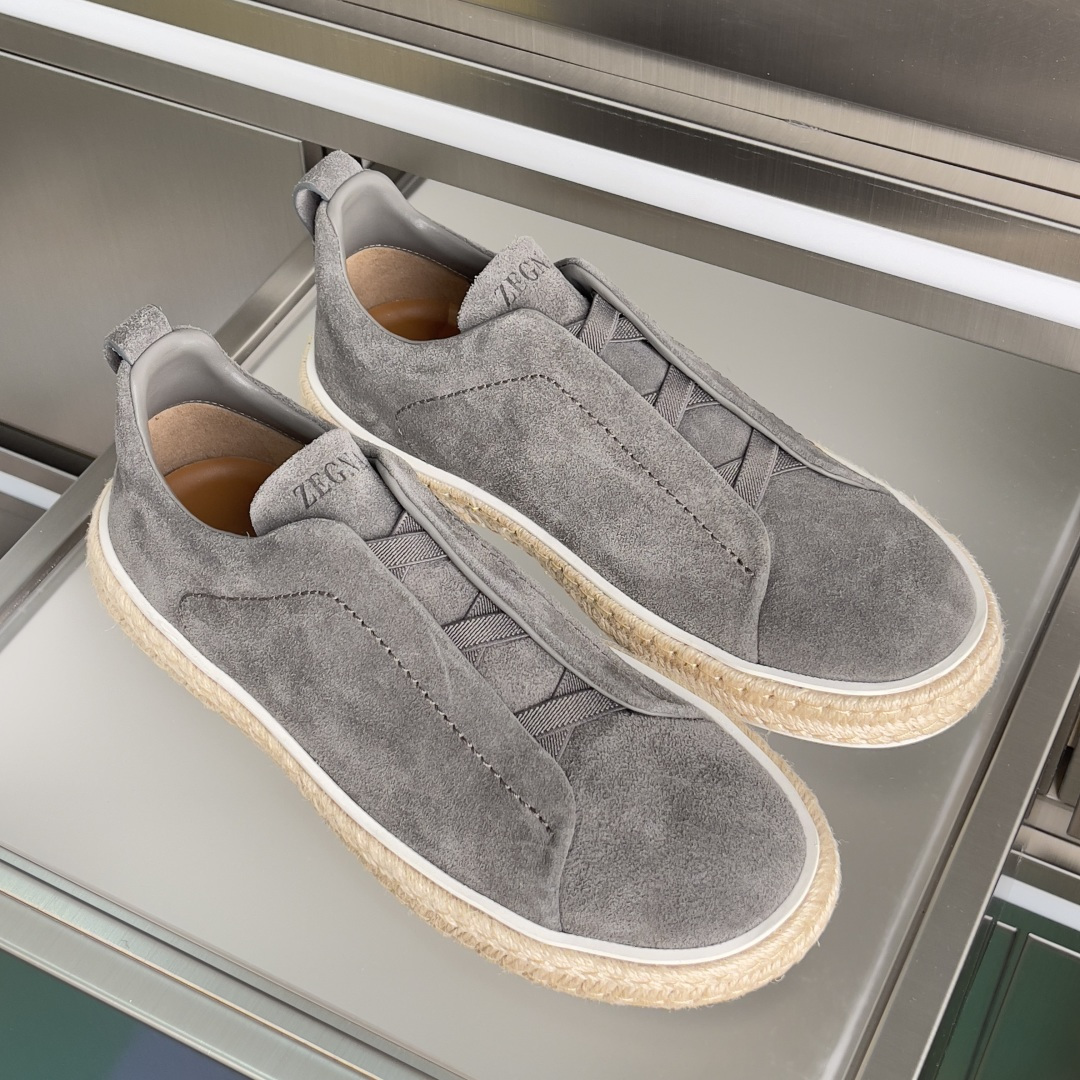 Ermenegildo Zegna ZEGNA 杰尼亚 Triple Stitch™ SECONDSKIN系列 男士 麻绳 休闲 运动鞋 滑板鞋 小白鞋