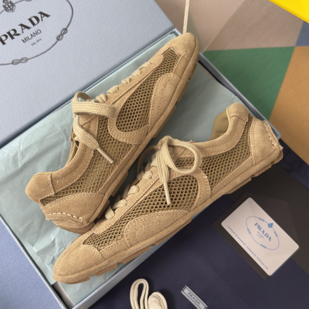 Prada Prada普拉达 Montecarlo系列 镂空 网面 休闲 运动鞋