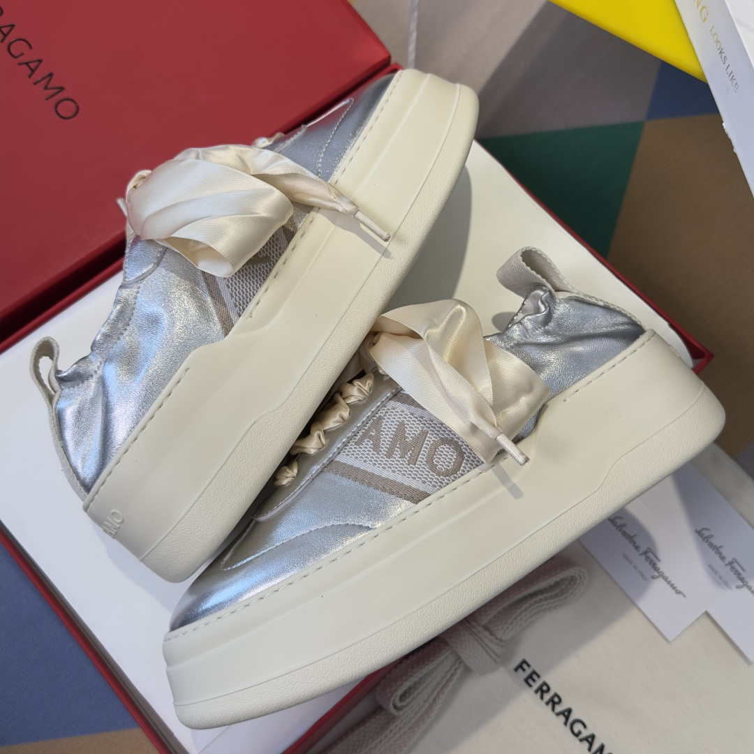 Ferragamo Ferragamo菲拉格慕 最新Vara系列 丝带蝴蝶结 芭蕾舞 厚底 休闲 运动鞋