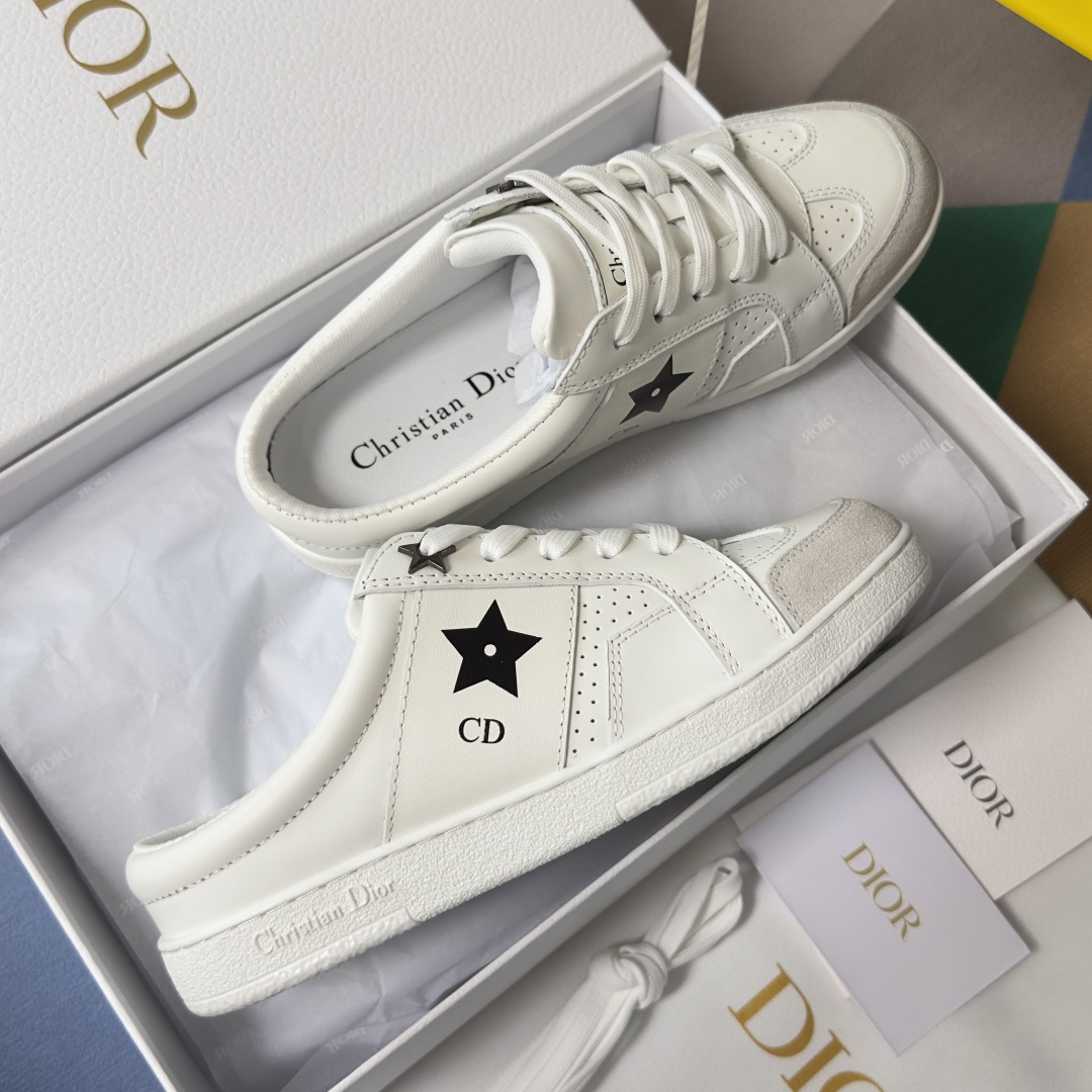 Dior Dior迪奥 Star 系列 五角星 小白鞋 厚底 半拖 休闲 运动鞋