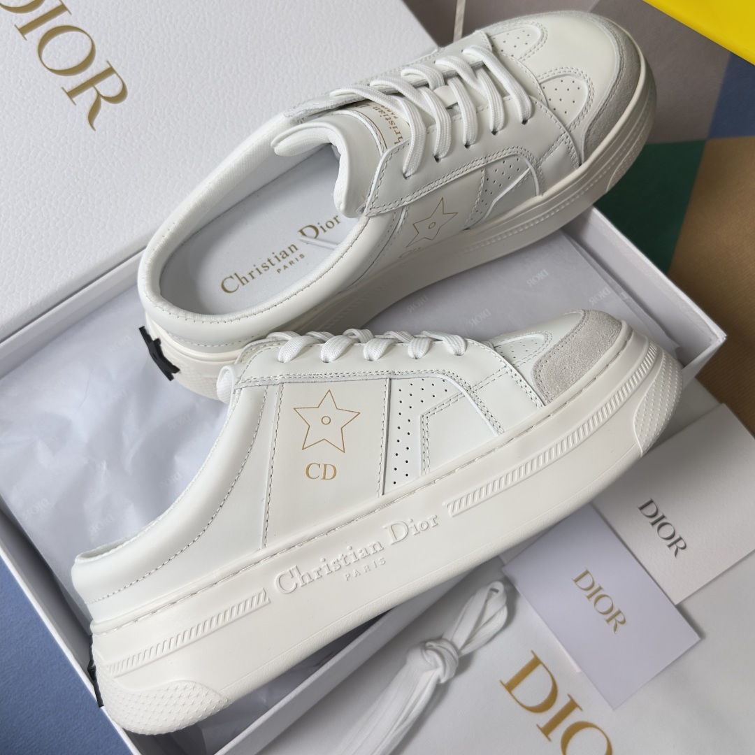 Dior Dior迪奥 Star 系列 五角星 小白鞋 厚底 半拖 休闲 运动鞋