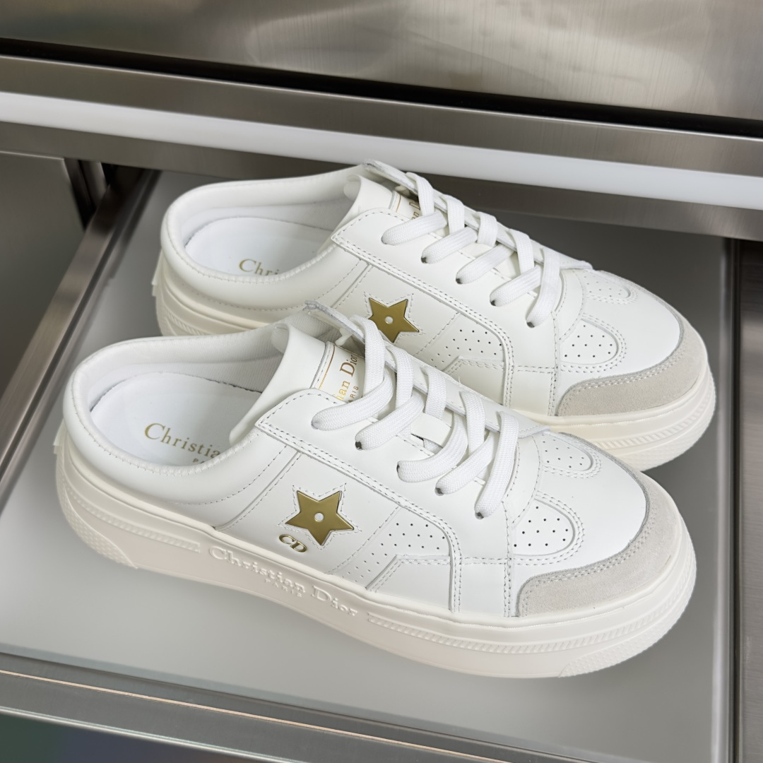Dior Dior迪奥 Star 系列 五角星 小白鞋 厚底 半拖 休闲 运动鞋