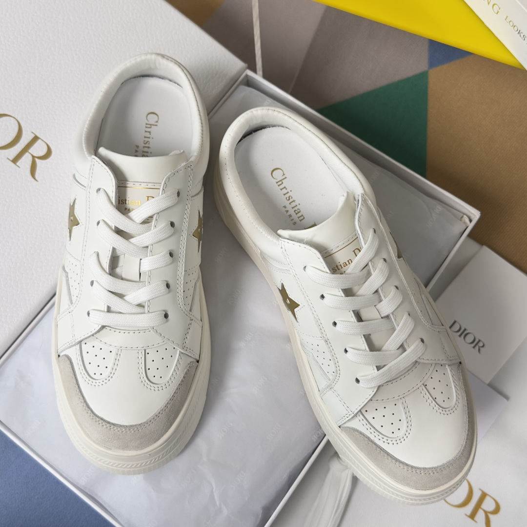 Dior Dior迪奥 Star 系列 五角星 小白鞋 厚底 半拖 休闲 运动鞋