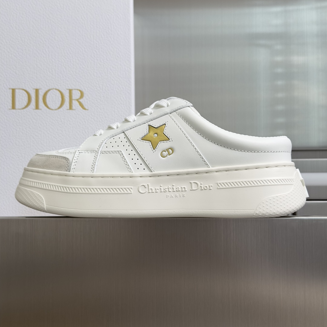 Dior Dior迪奥 Star 系列 五角星 小白鞋 厚底 半拖 休闲 运动鞋