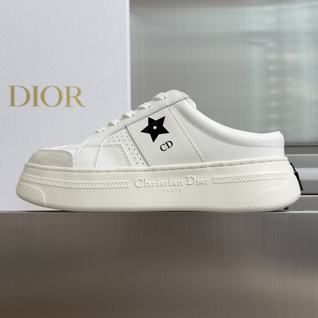 Dior Dior迪奥 Star 系列 五角星 小白鞋 厚底 半拖 休闲 运动鞋