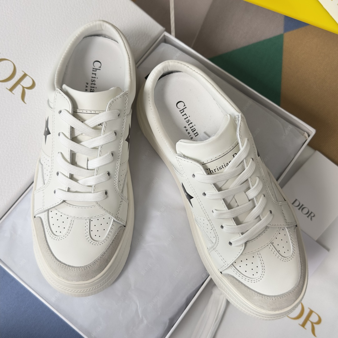 Dior Dior迪奥 Star 系列 五角星 小白鞋 厚底 半拖 休闲 运动鞋