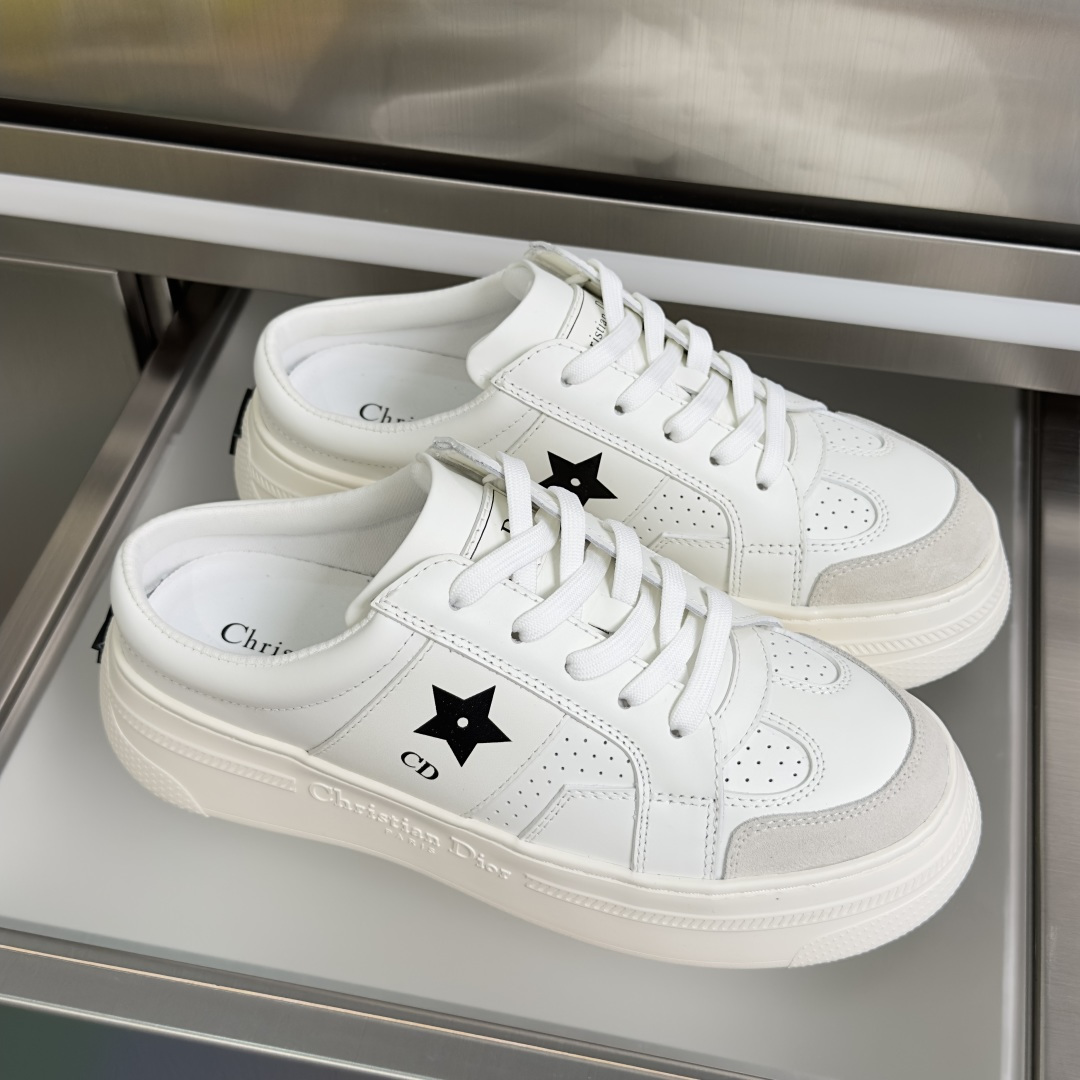 Dior Dior迪奥 Star 系列 五角星 小白鞋 厚底 半拖 休闲 运动鞋