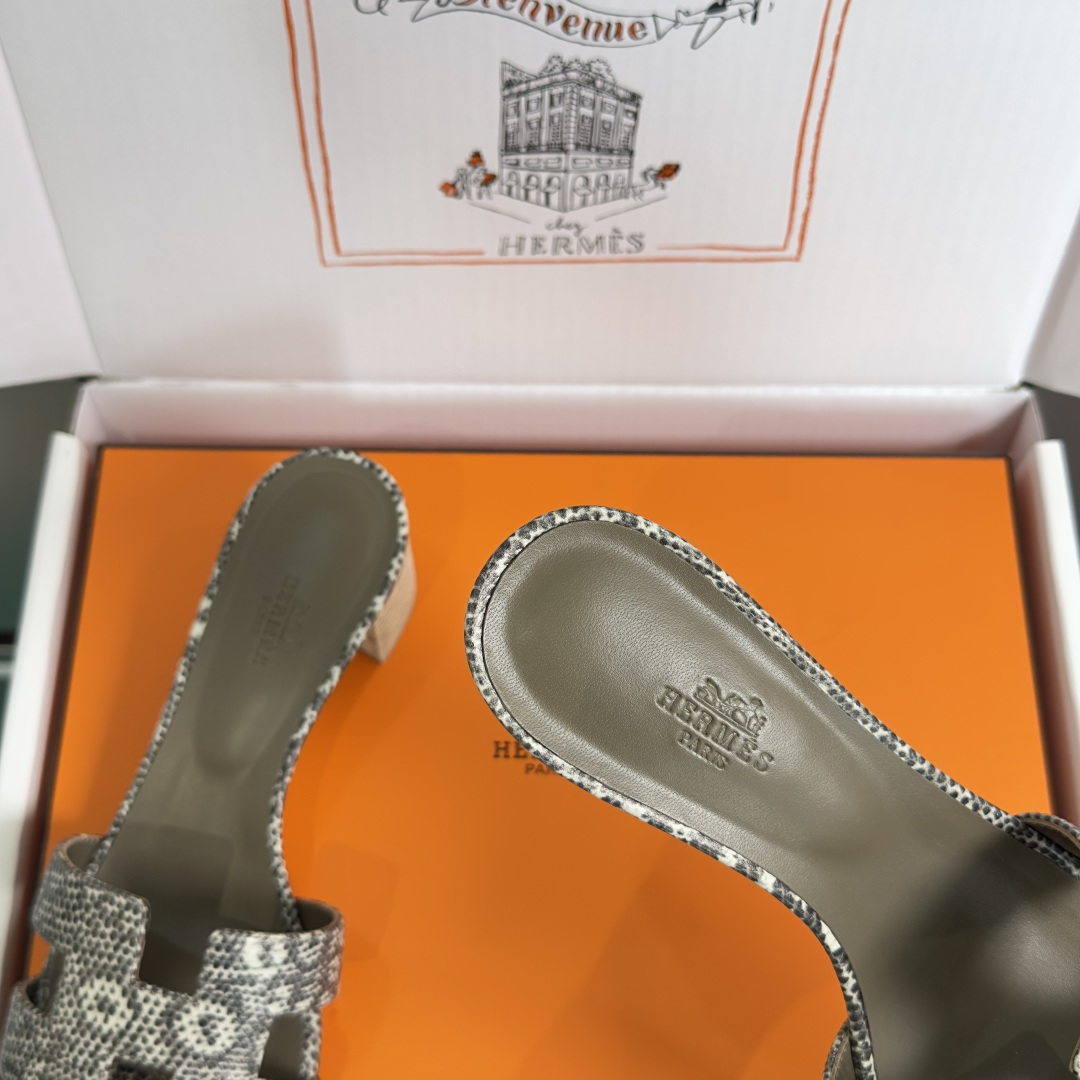 Hermès Hermes爱马仕 Oran系列 H拖鞋 平底 高跟 粗跟 凉鞋
