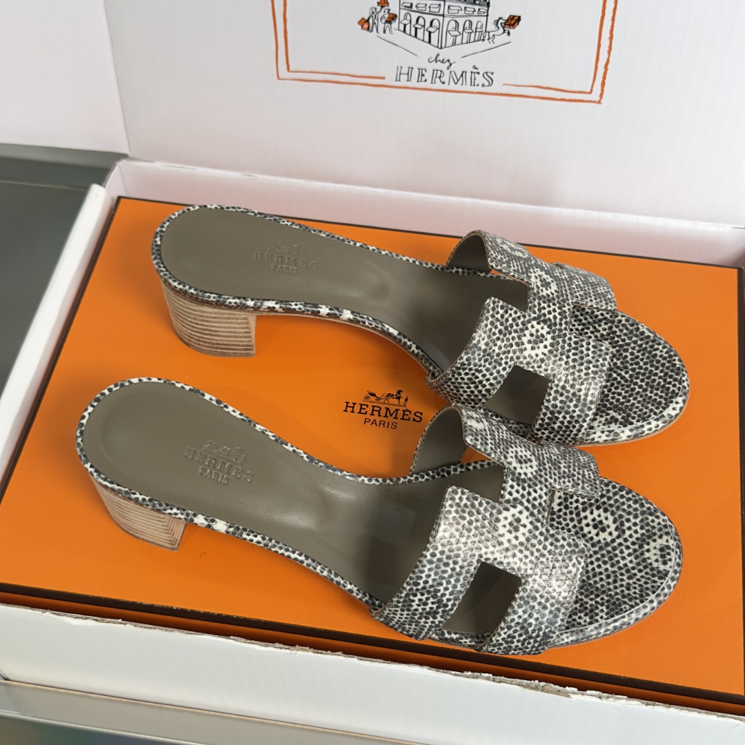 Hermès Hermes爱马仕 Oran系列 H拖鞋 平底 高跟 粗跟 凉鞋